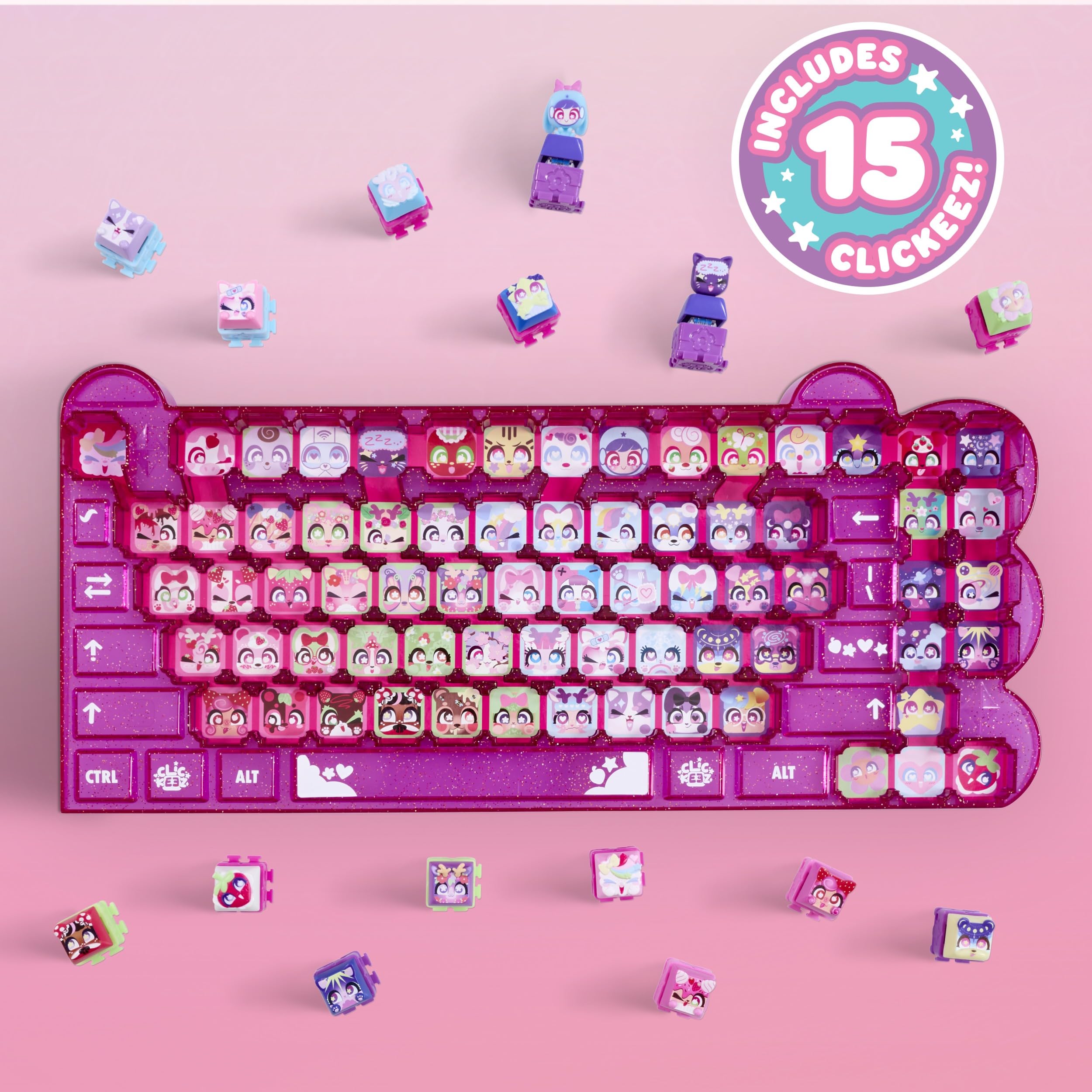 Fifteen Clickeez figures, including seasonal characters, for variety and collecting appeal.
