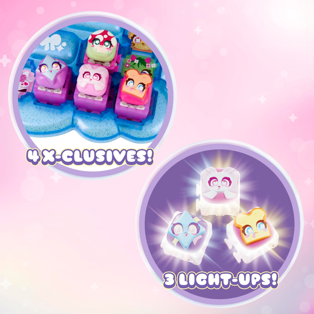 Clickeez light-up closeup illuminated key demonstrating visual play appeal and glow benefit