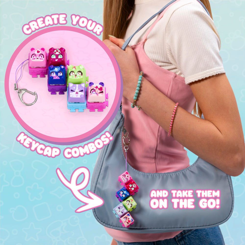 Clickeez storage keyboard case keeps characters neatly stored and displayed.