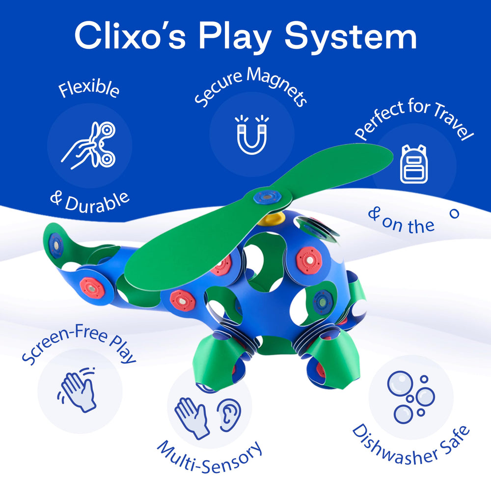 Clixo Crew 30-piece pack supports STEAM learning through hands-on exploration.