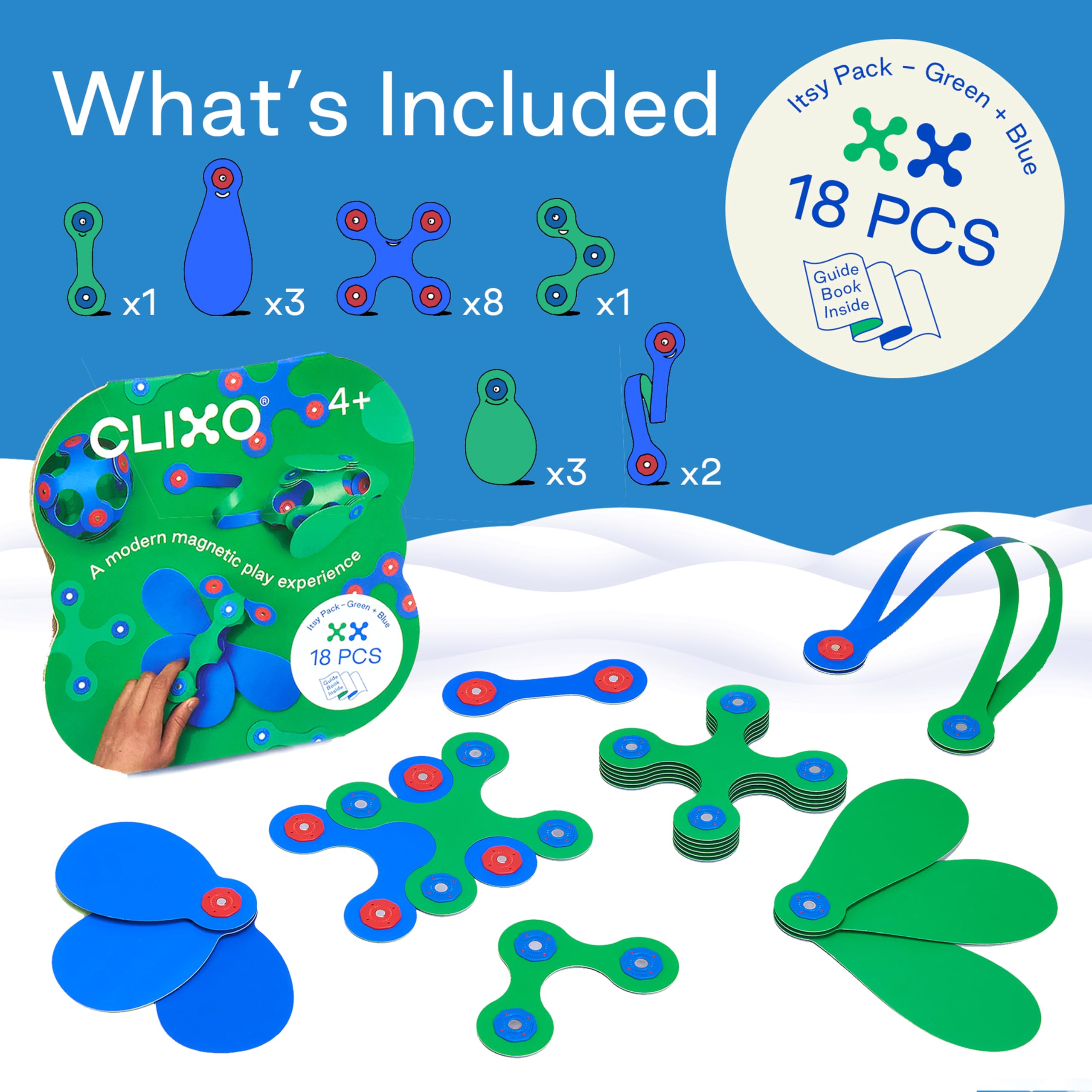 Clixo Itsy fold-and-flex designs enable versatile shapes for creativity.
