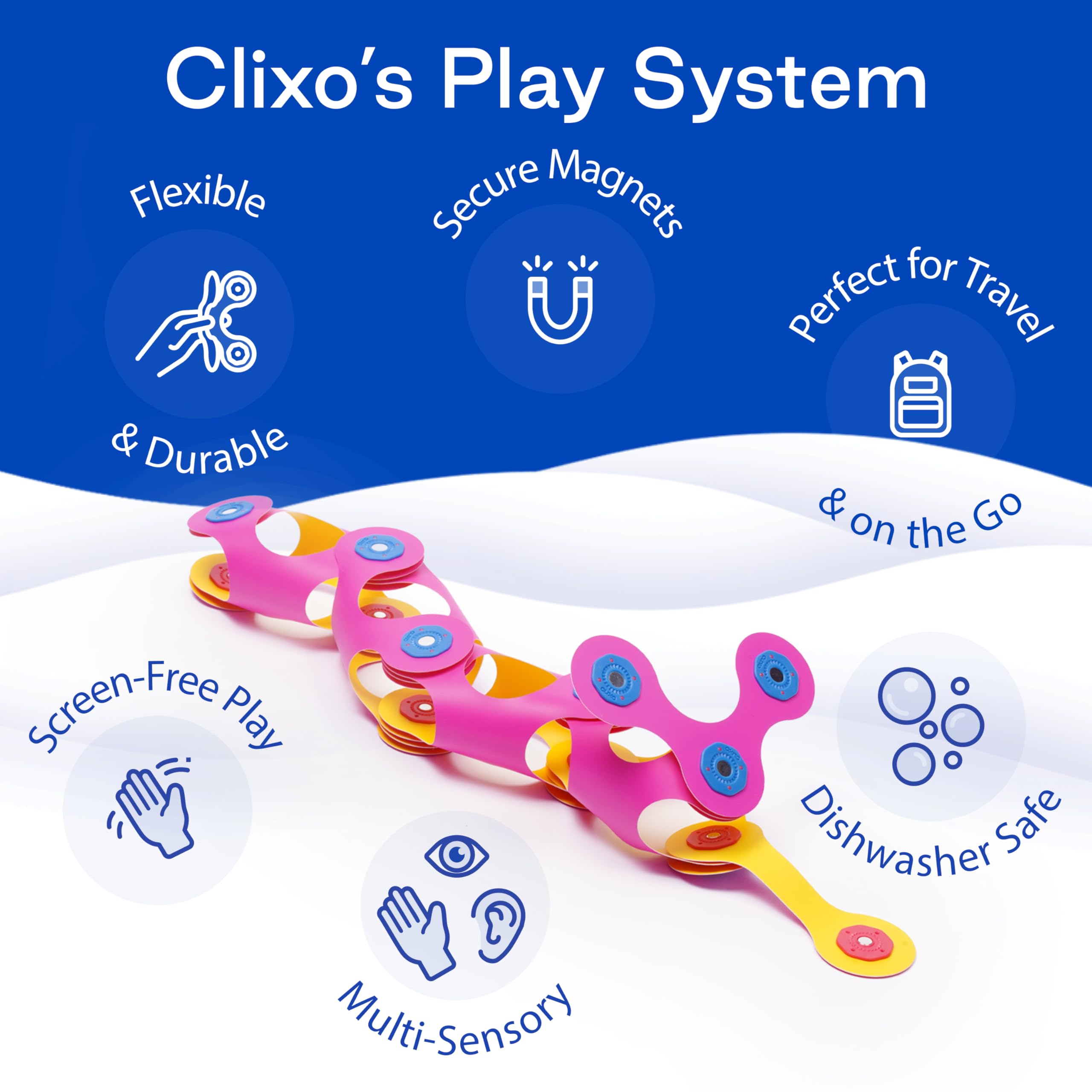 Clixo Itsy STEAM-friendly exploration sparks curiosity through hands-on challenges.