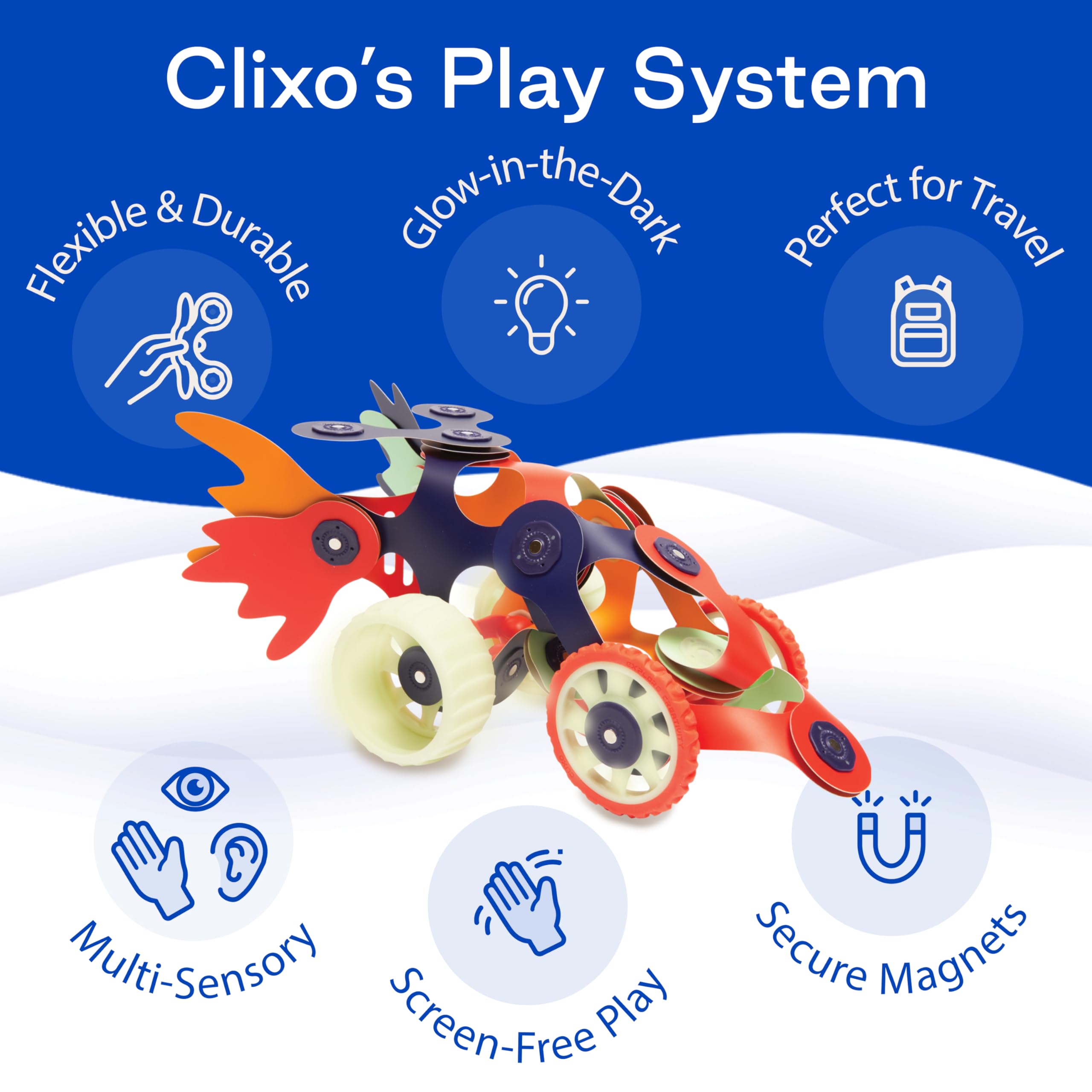 Clixo Mars Rover Pack safety standards ensure kid-friendly, non-toxic construction.