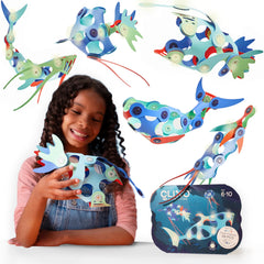 Clixo Ocean Creatures Pack unboxing showing magnetic pieces for imaginative ocean play.