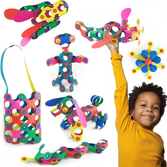 Clixo Rainbow 42-piece pack for open-ended building and imaginative play