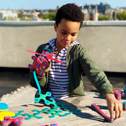 Clixo Rainbow flexible magnetic pieces enable quick, secure connections during creative builds