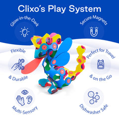 Clixo Super Rainbow supports STEAM learning through creative exploration.