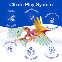 Clixo Tropical Birds lightweight-portable pack supports on-the-go learning.