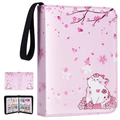 CLOKORIA Sakura Cat card binder front cover for easy organization of cards