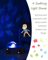 Cloudb Cloudbox star projections provide a calming nightlight scene.