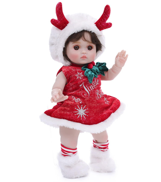 Cloveray 18-inch doll with brown curly hair for imaginative play and comforting companionship.