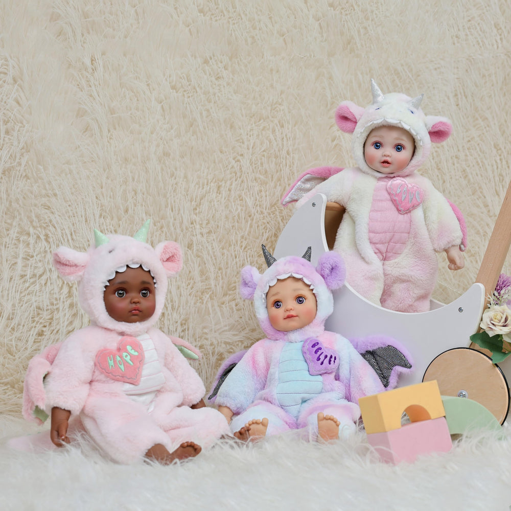 Magnetic pacifier and accessories included with the doll