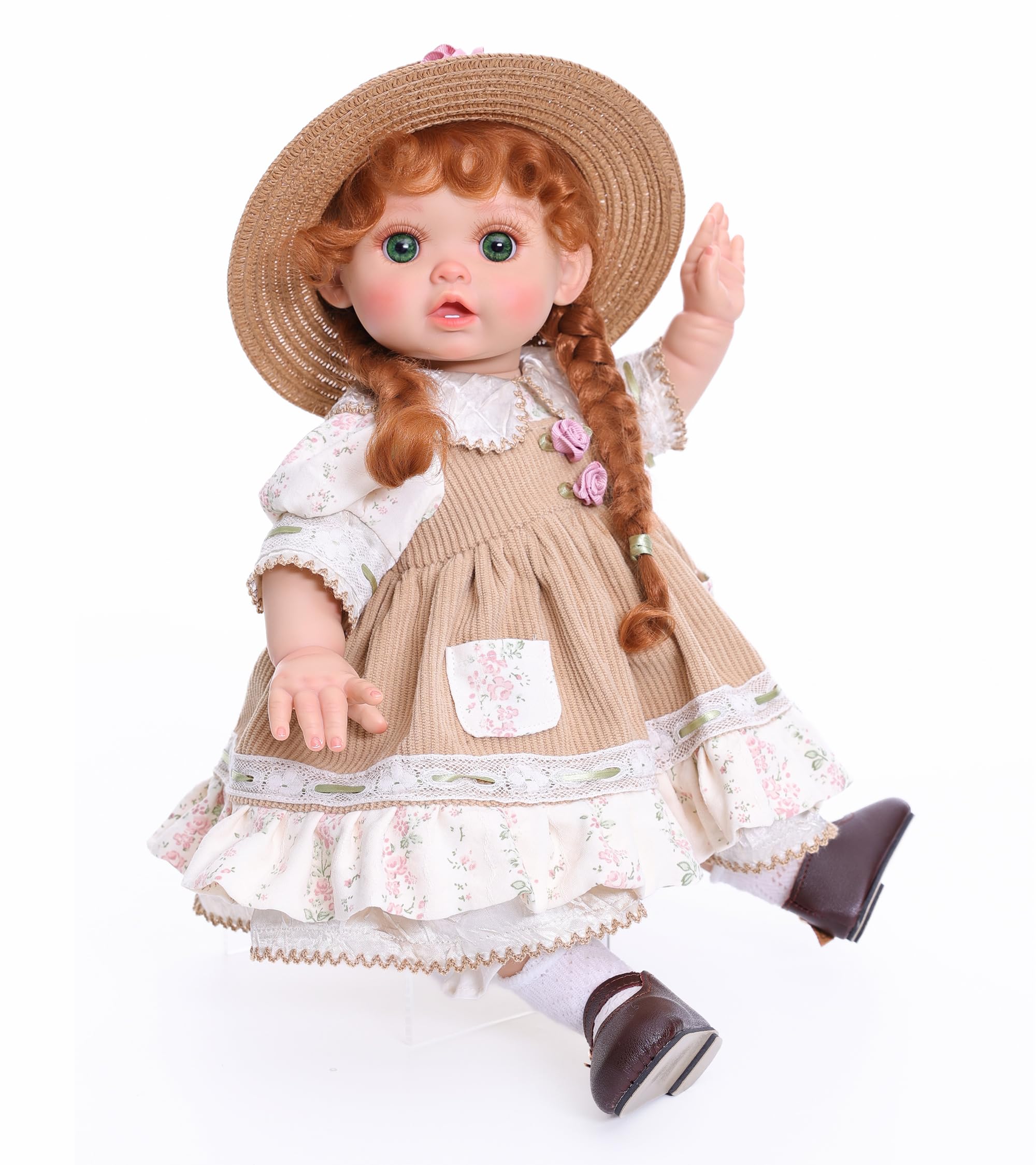 Cloveray Reborn 18-inch doll with braided hair for imaginative play and display.