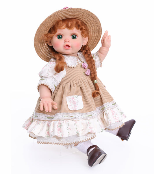 Cloveray Reborn 18-inch doll with braided hair for imaginative play and display.