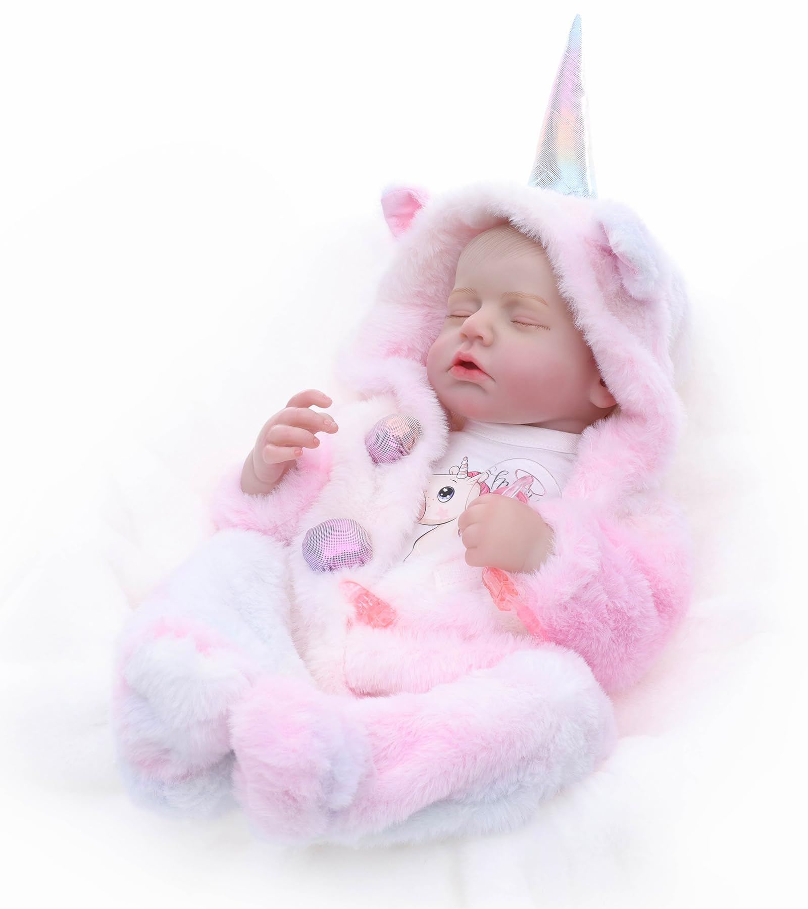 Cloveray Reborn 20inch doll face close-up highlights lifelike features for pretend play