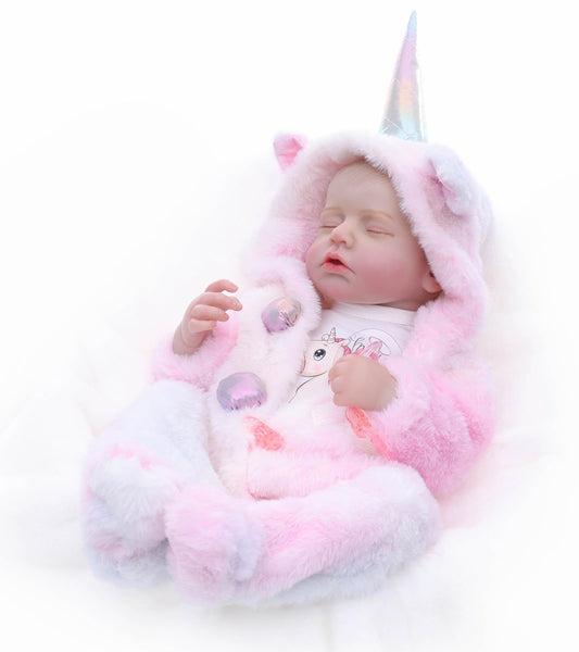 Cloveray Reborn 20inch doll face close-up highlights lifelike features for pretend play