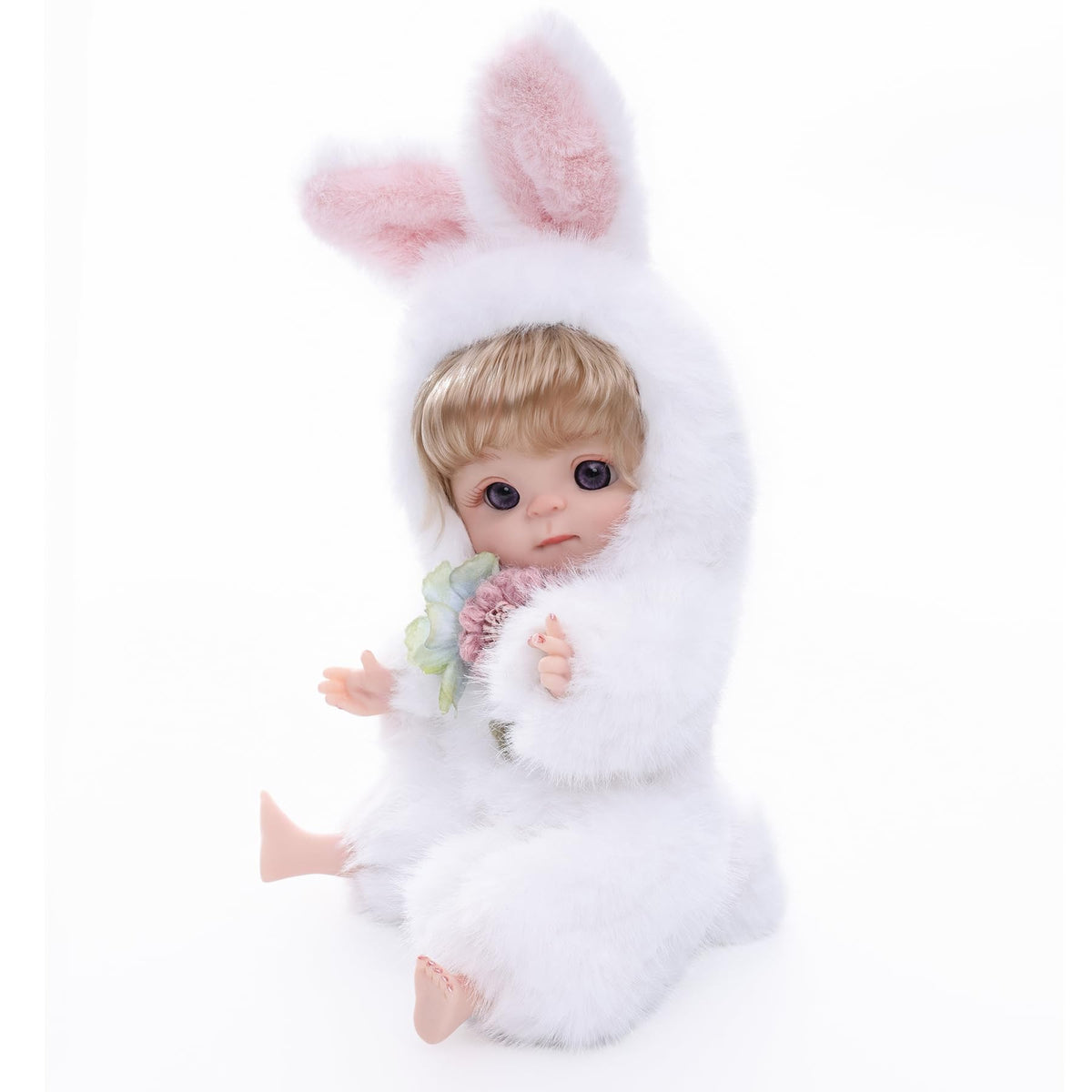 Cloveray Jojo bunny-suit doll offers soft cuddles for nap time and comfort