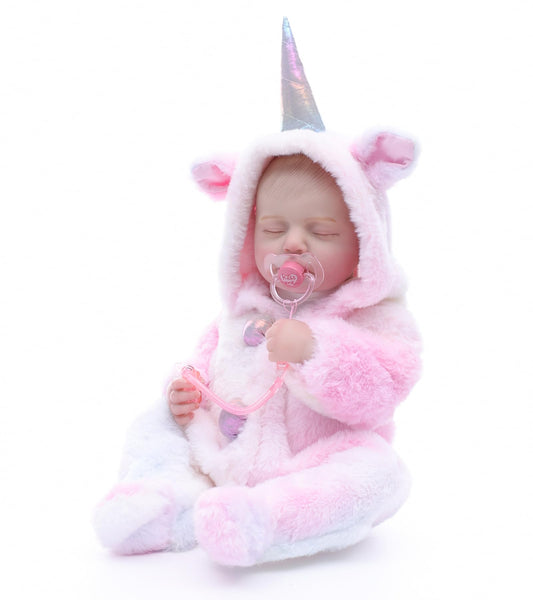 Cloveray Reborn doll in hooded jumpsuit invites cozy dress-up moments and nurturing care