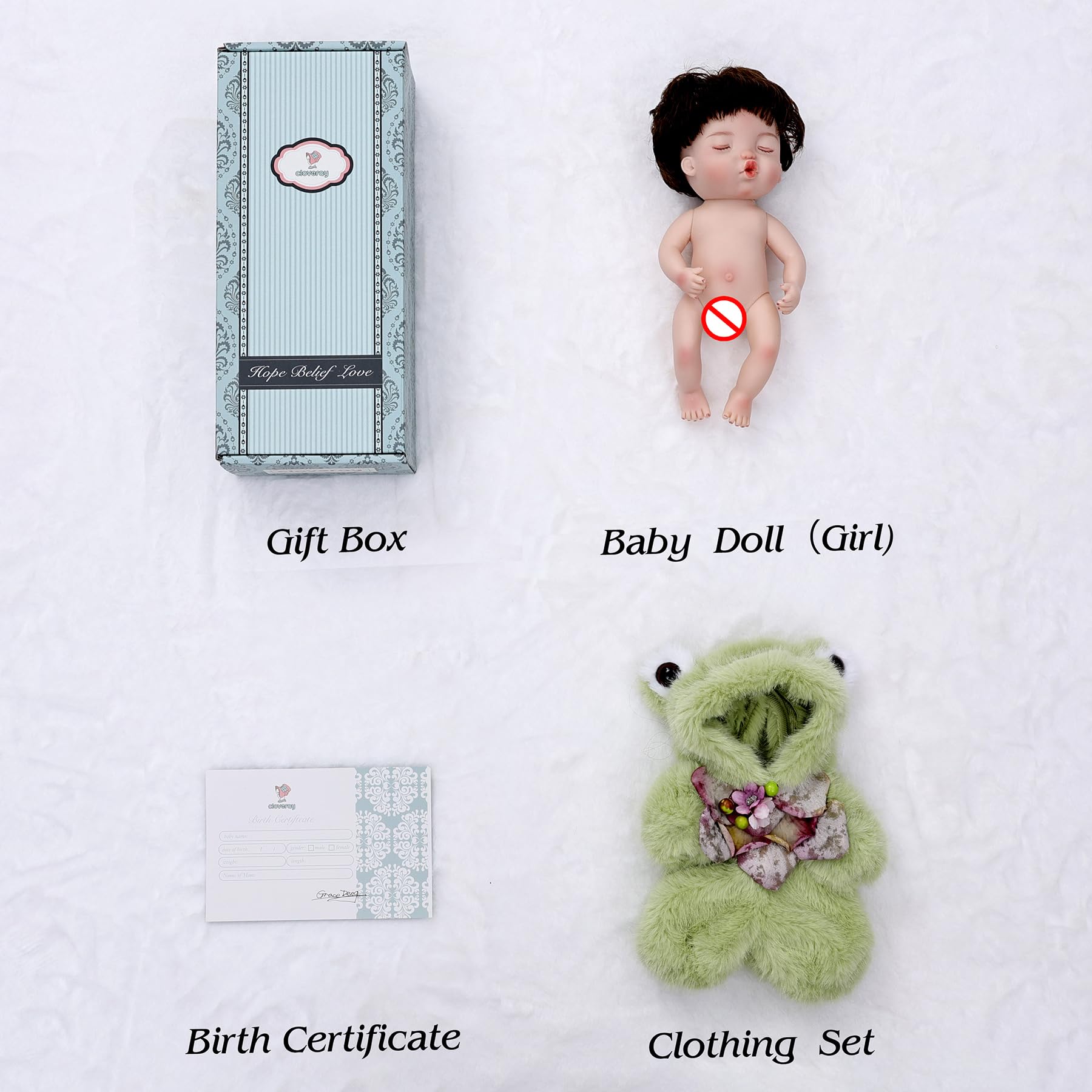 Cloveray sleeping Yoyo doll with closed eyes for calm moments