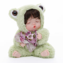 Cloveray soft green frog suit doll ready for dress-up sessions
