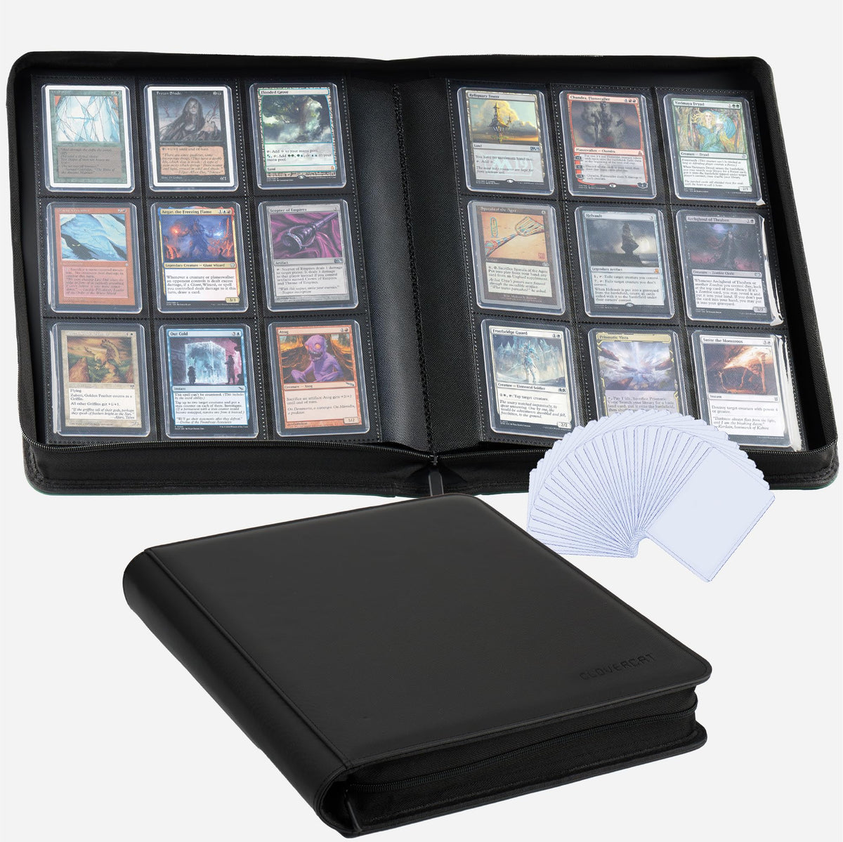 CLOVERCAT 9-pocket binder front cover with durable, secure design.