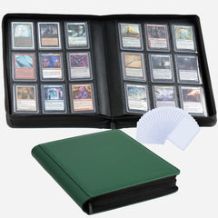 CLOVERCAT 9-pocket top-loader binder green front view for organized card collection.