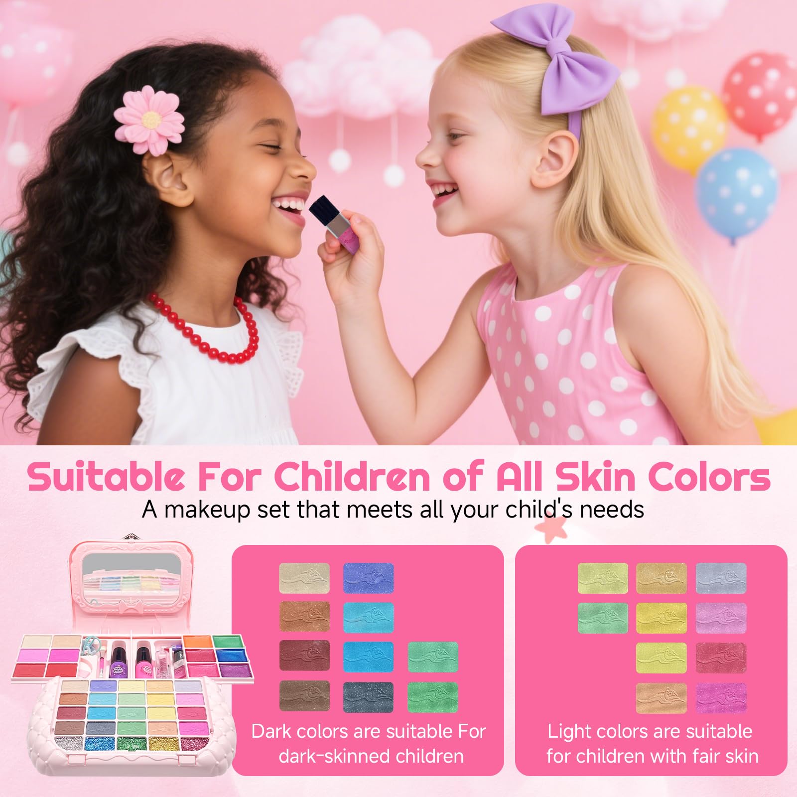 CLRDZN Kids Makeup Kit Blushes deliver soft color on cheeks for a rosy glow