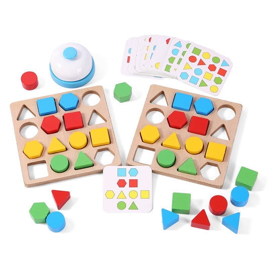 Cltoyvers wooden puzzle board set for color and shape matching play.