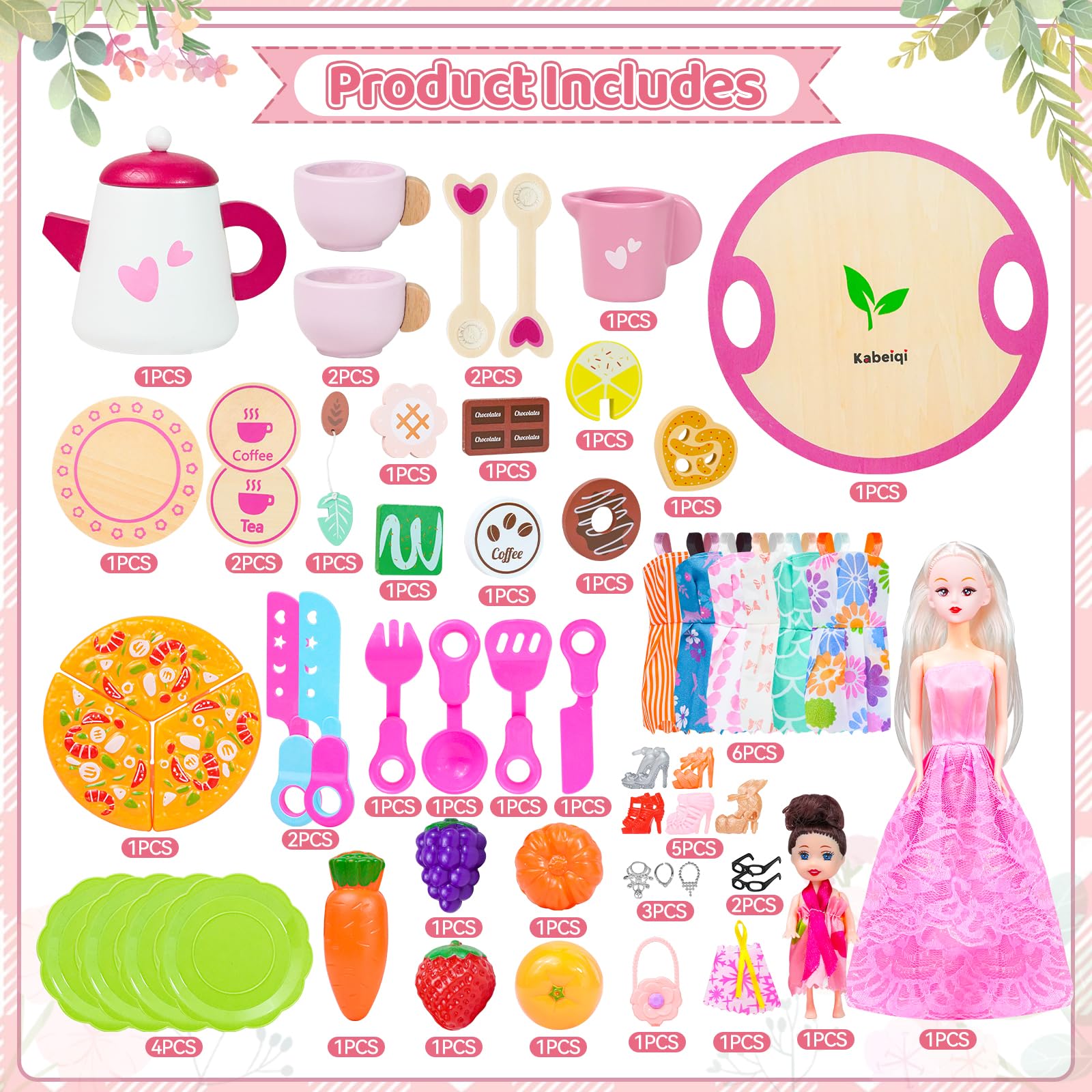 CLTTCLLCT teapot and cups for realistic pretend tea experiences