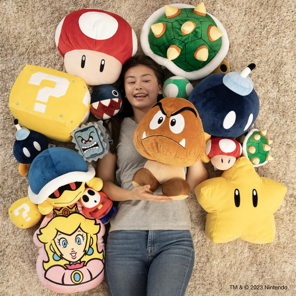 Club Mocchi Mocchi Super Mario plush, collectible item for shelves.