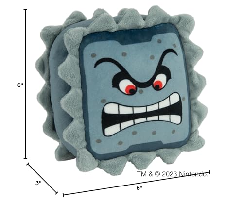 Club Mocchi Mocchi Thwomp plush, cuddly addition to gaming room displays.