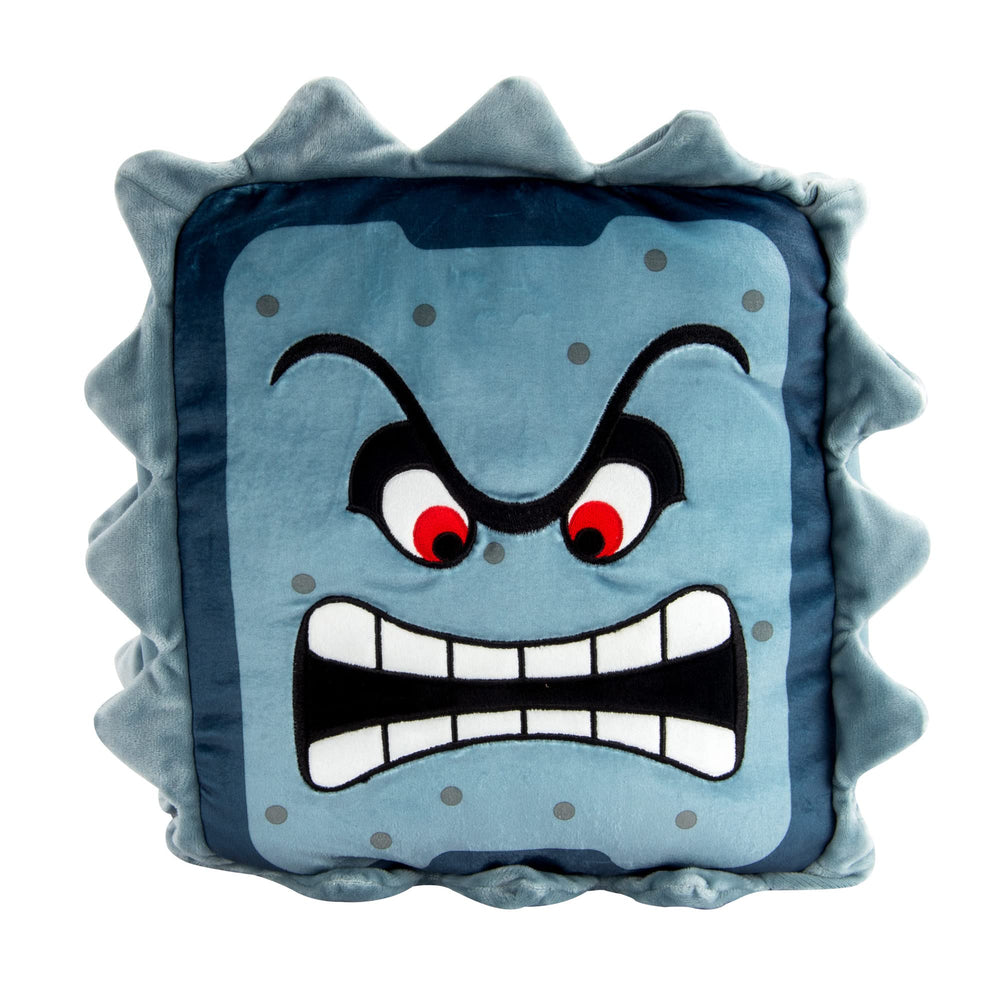 Club Mocchi Mocchi Thwomp plush offers a 15-inch soft cuddle experience.