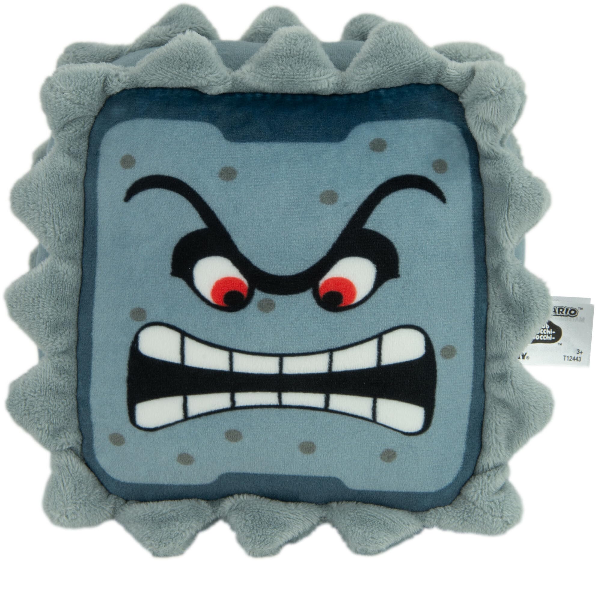 Club Mocchi Mocchi Thwomp plush, 6 inch, soft and huggable for cozy gaming rooms.