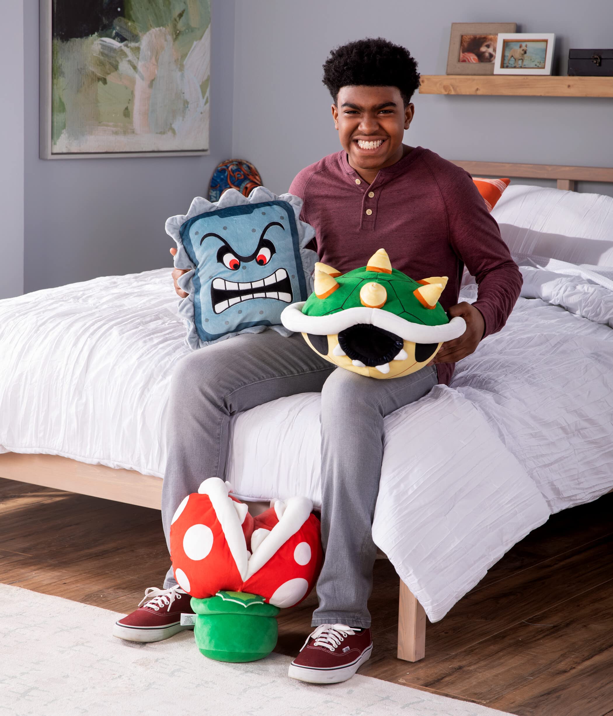 Club Mocchi Mocchi Thwomp plush with soft, huggable material.