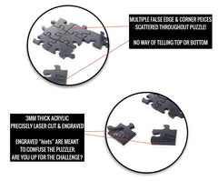 CM Originals Clearly Impossible Puzzle 100 pieces, portable compact puzzle for quick mindful breaks.