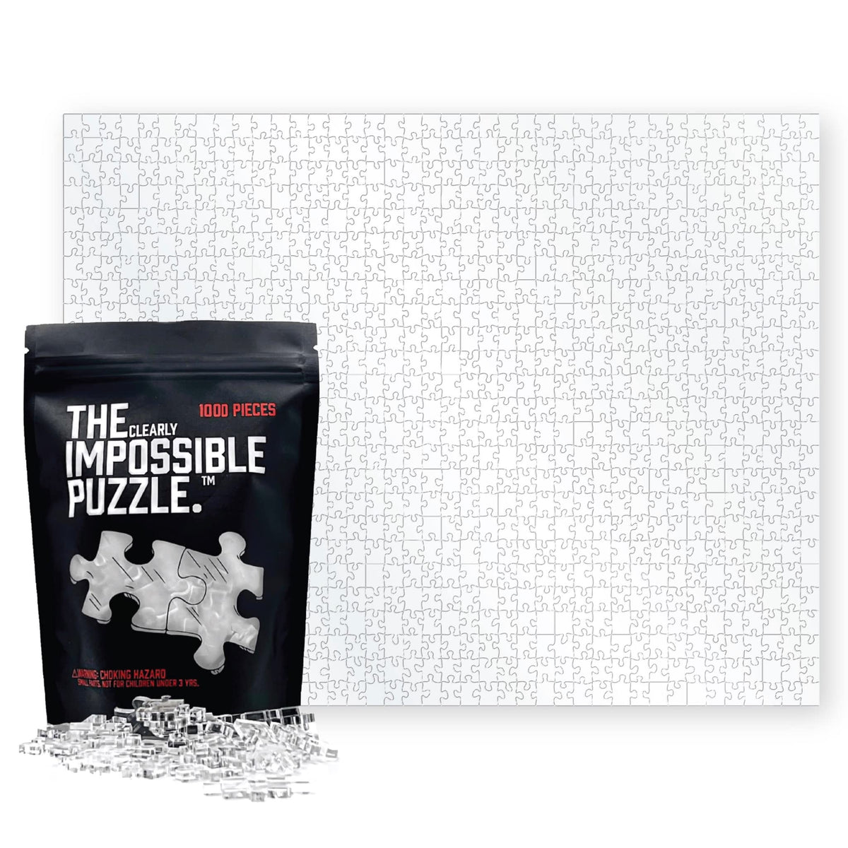 CM Originals Clearly Impossible 1000-pieces box on a table, ideal for challenging family puzzle nights.