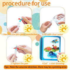 Cmaqpw refillable water pen with book for endless coloring