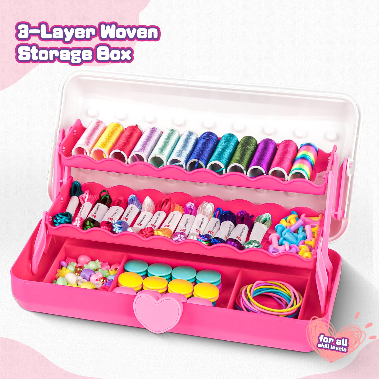Cmiolacuna 3-layer storage keeps threads and beads organized.