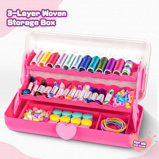 Cmiolacuna 3-layer storage keeps threads and beads organized.
