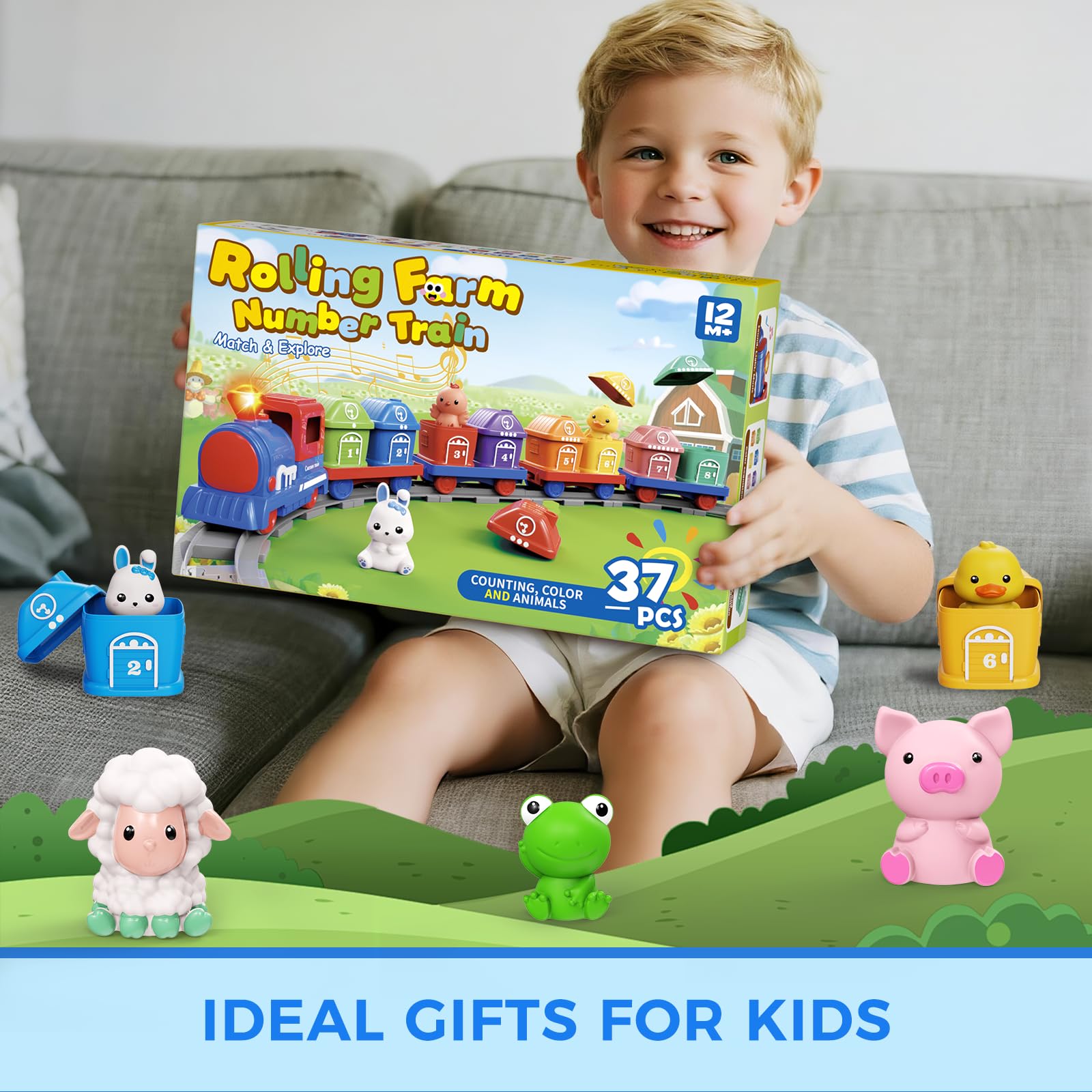 Cmiolacuna learning farm train farm animals blue introduce characters for role-play sessions.