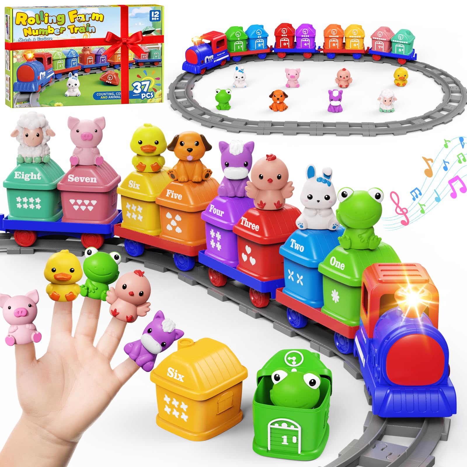 Cmiolacuna learning farm train locomotive blue powers imaginative play and early engineering skills.