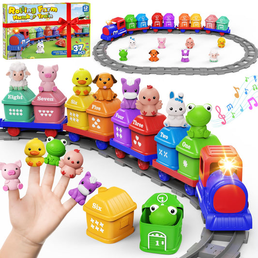 Cmiolacuna learning farm train locomotive blue powers imaginative play and early engineering skills.