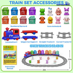Cmiolacuna learning farm train numbered barns blue boost number recognition during play.