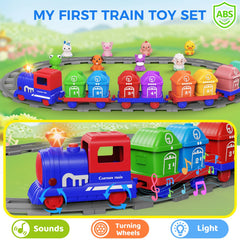 Cmiolacuna learning farm train detachable roof blue reveals interactive figure placement for stories.