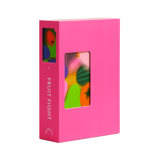 CMYK Fruit Fight Magenta Edition setup for a family game night and warm ambiance