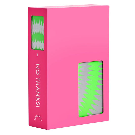 CMYK No Thanks! Magenta Edition box front showcases deluxe packaging for gifting.