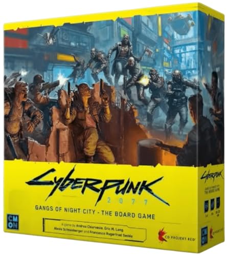 CMON Cyberpunk 2077 Gangs Night City components laid out invite tactile play sessions.
