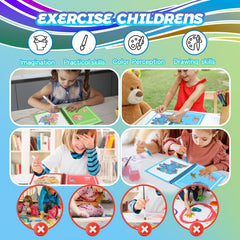 CMTOOP child using water pen with colorful designs.