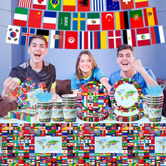 CMUSKO world flags tablecloth adds vibrant backdrop for indoor or outdoor events