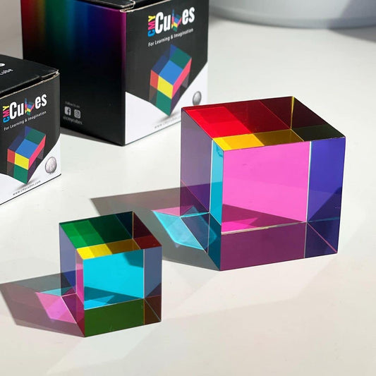 CMY Cubes Mini full cyan, magenta, yellow cube for color exploration